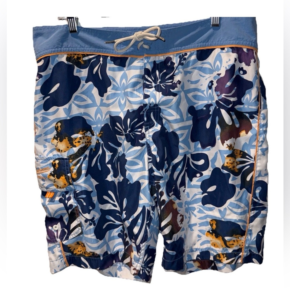 Tommy Bahama Swim Trunks Board Shorts Men unlined 36 Hook Loop Floral Tropical